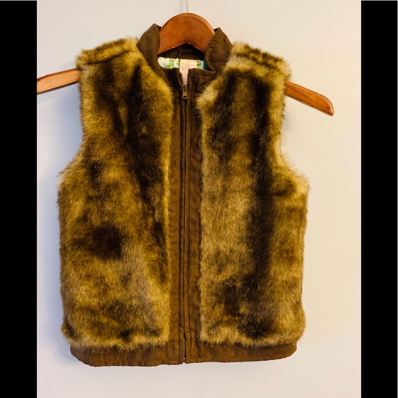 Gymboree Other - Faux fur gymboree girls vest 7 8 9 brown spring